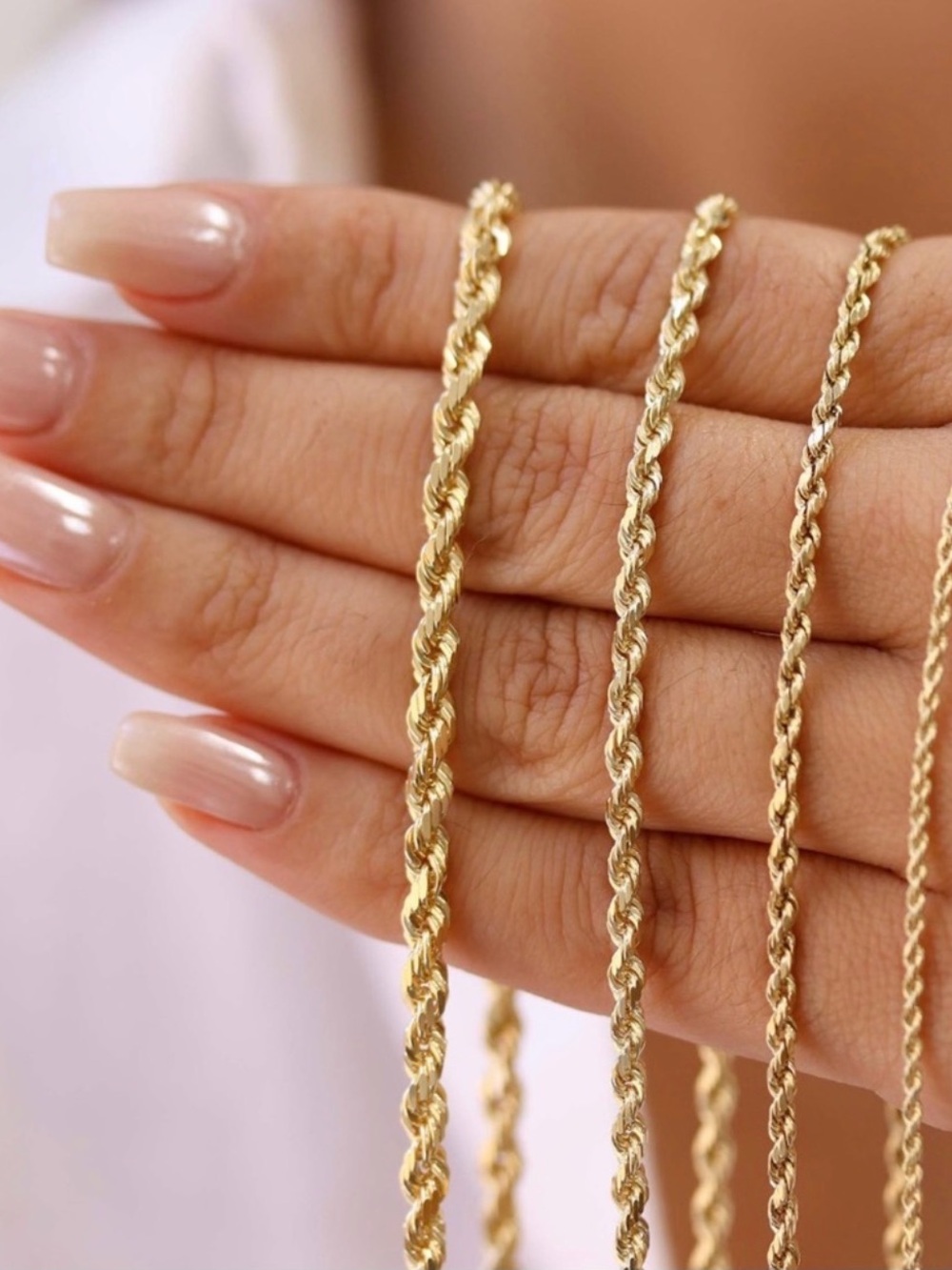 14k Solid Gold Rope Twist Chain 2mm 18” Women’s Necklace By North Jewelry